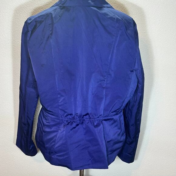 Lafayette 148 NY Water Resistant Blue Zip Jacket Womens Size 18 Plus Lightweight - Picture 2 of 6
